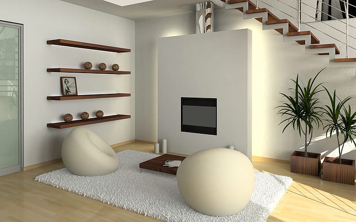 Clean Interior Design, house, room, living, HD wallpaper
