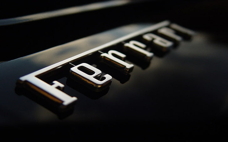 Ferrari emblem, Machine, The inscription, Logo, single Word, close-up