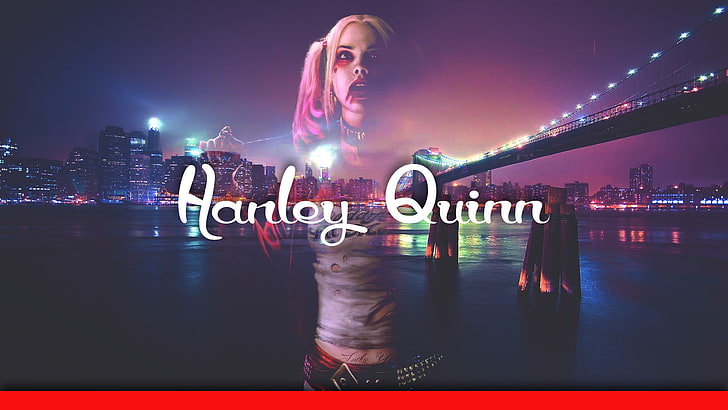 women, Photoshop, abstract, Harley Quinn, Margot Robbie, illuminated