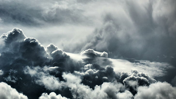 Glorious Clouds From Above, formation, dark, nature and landscapes, HD wallpaper