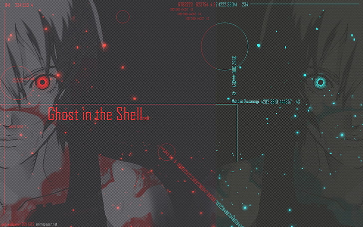 Ghost in the Shell anime wallpaper, movies, Kusanagi Motoko, text