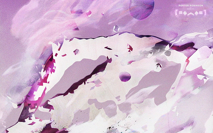 purple and white abstract painting, Porter Robinson, drawing, HD wallpaper