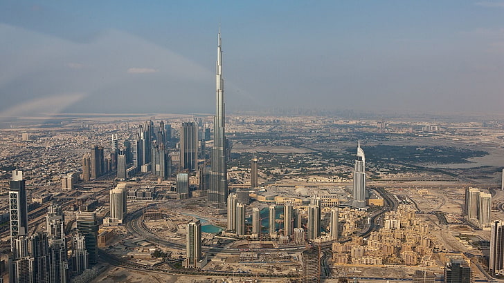 Burj Khalifa, Dubai, cityscape, United Arab Emirates, architecture, HD wallpaper