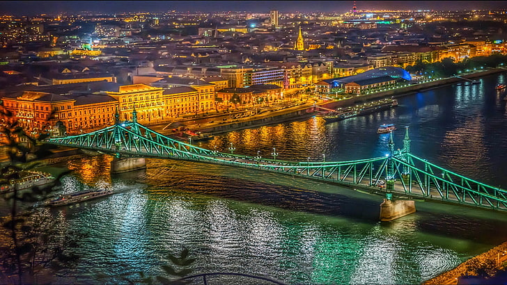 Budapest Hungary Beautiful Panorama Chain Bridge River Danube From Castle Hill Desktop Hd Wallpaper For Pc Tablet And Mobile 3840×2160