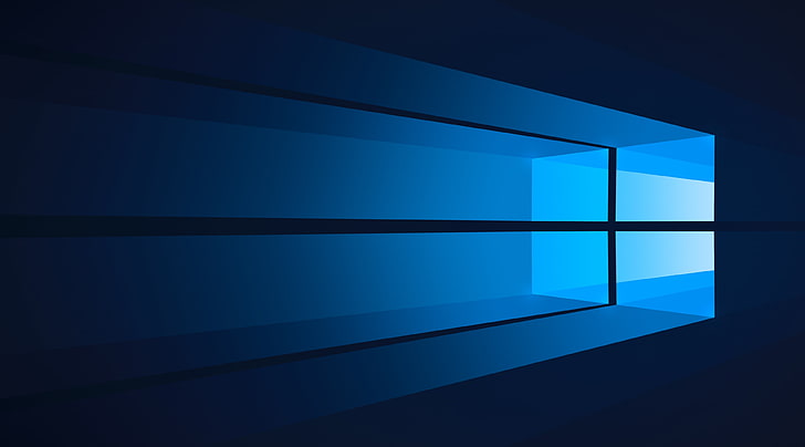 Flat Windows 10, Microsoft digital wallpaper, Blue, reflection HD wallpaper