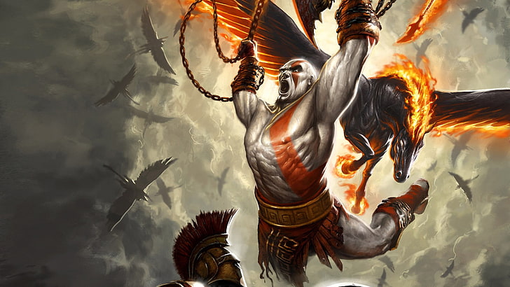 Kratos from God of War wallpaper, video games, God of War III