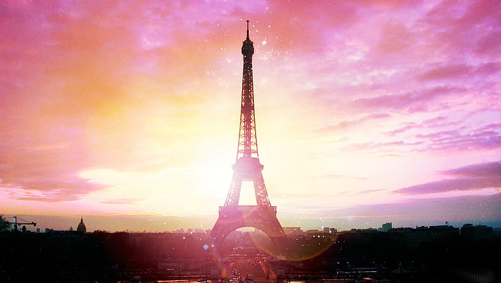 Eiffel Tower, Paris, cityscape, sky, sunlight, architecture, built structure