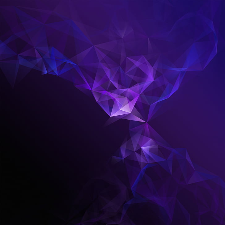 purple digital wallpaper, Samsung Galaxy S9, Low poly, Smoke, HD wallpaper