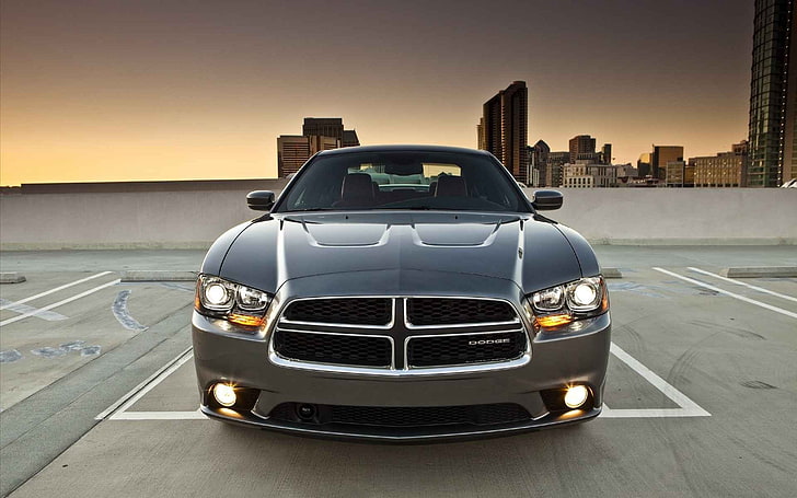 black Dodge car, muscle cars, Dodge Charger R/T, transportation, HD wallpaper