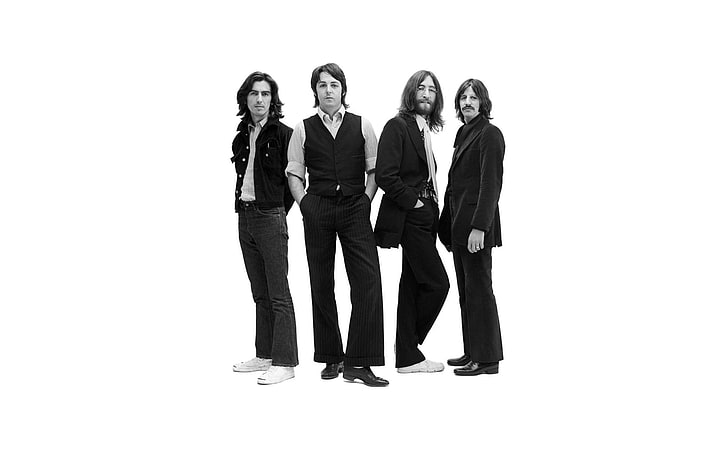 The Beatles, band, members, suits, background, people, women