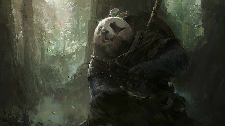 fantasy Art, Magic, Mazert Young, Panda, World Of Warcraft: Mists Of Pandaria