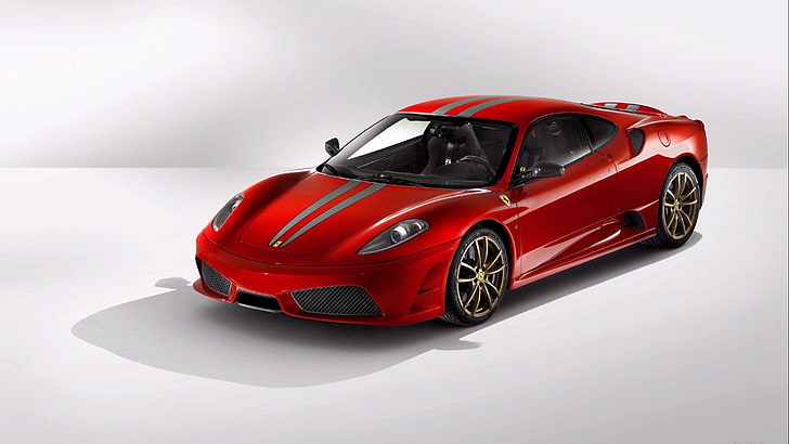 red Ferrari sports car, Ferrari F430, motor vehicle, transportation, HD wallpaper