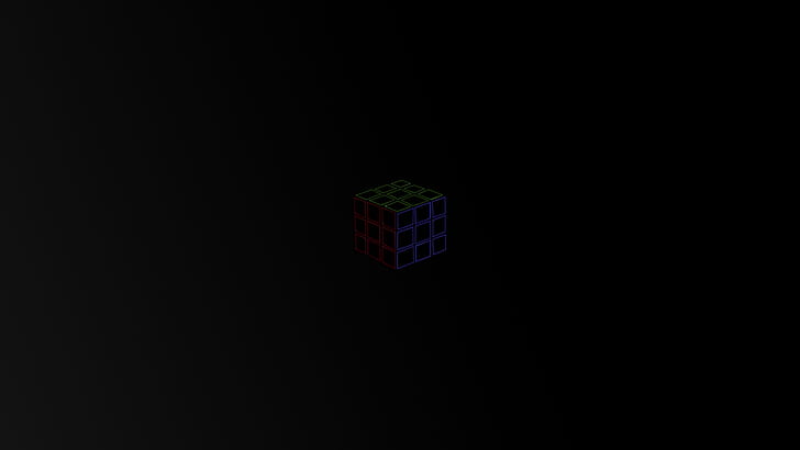 cube, Photoshop, minimalism, black background, HD wallpaper