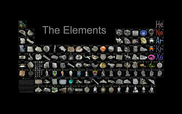 science, black background, periodic table, elements