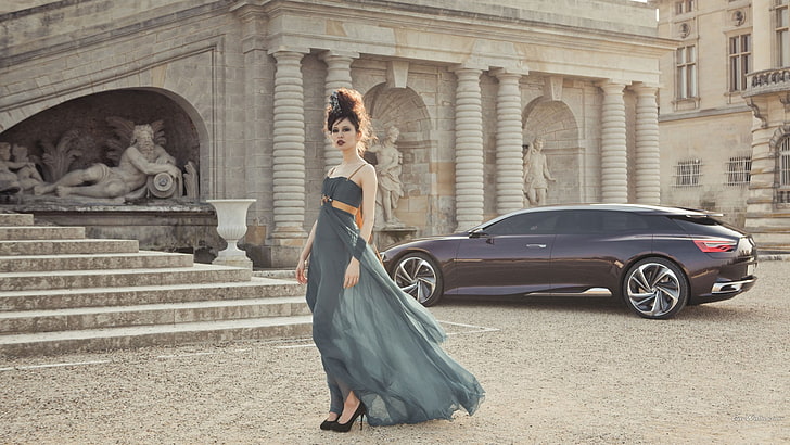 Citroen Numero 9, concept cars, women, model, architecture, HD wallpaper