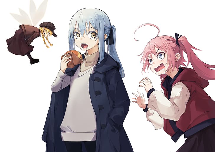 anime girls, slime, Rimuru Tempest, Milim Nava, Ramiris (Tensura), HD wallpaper