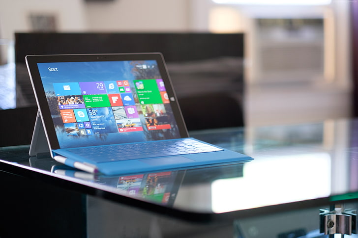 Hd Wallpaper Intel Tablet Gen 3 Review Blue Microsoft Surface Pro 3 Wallpaper Flare