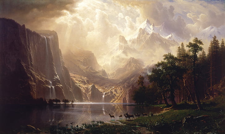 California, Albert Bierstadt, Among the Sierra Nevada, Google Art Project, HD wallpaper