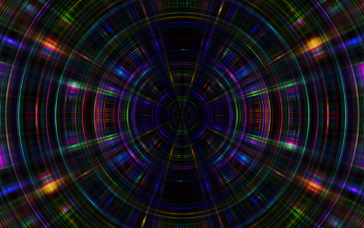 psychic, color, circle, abstract, dark, rainbow, pattern, multi colored, HD wallpaper