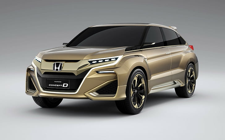 Honda, Concept D, brass honda 5 door hatchback, 2015, HD wallpaper