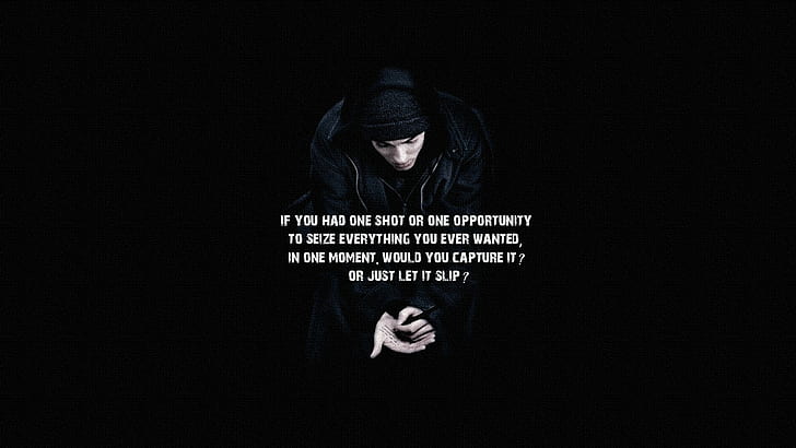 Eminem, Hip Hop, Lose yourselft, Lyrics, men, motivational, HD wallpaper