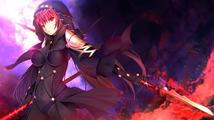 red-haired female anime character wallpaper, anime girls, video games, HD wallpaper