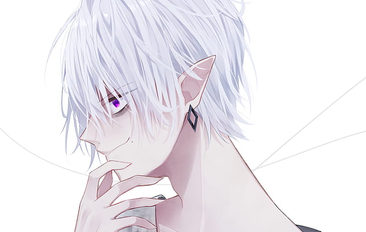 Anime, Original, Boy, White Hair, HD wallpaper