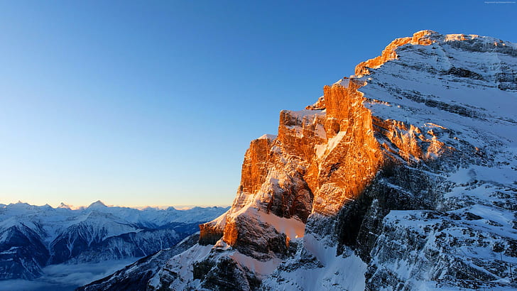 leukerbad, swiss alps, ridge, mount scenery, rock, europe, massif, HD wallpaper