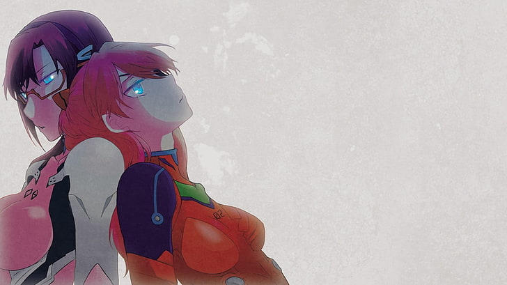 two female anime character digital wallpaper, Neon Genesis Evangelion