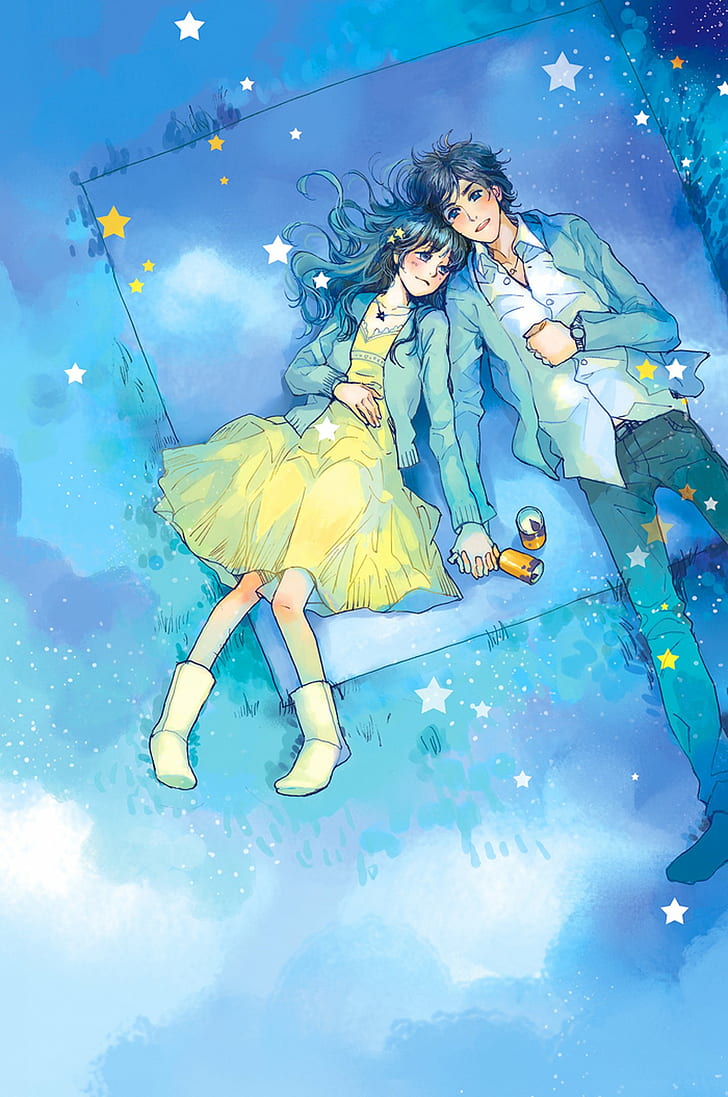 HD wallpaper: anime, blue, boy, couple, cute, dress, love, picnic, pretty |  Wallpaper Flare