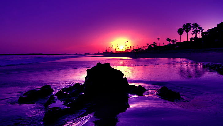 Purple Sunset, 1920x1080, 4k pics, HD wallpaper
