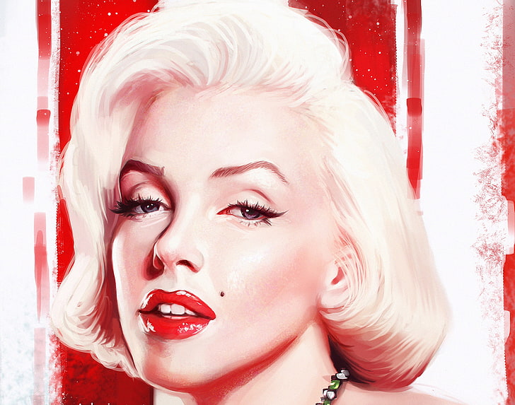 Marilyn Monroe illustration, look, face, woman, star, actress, HD wallpaper
