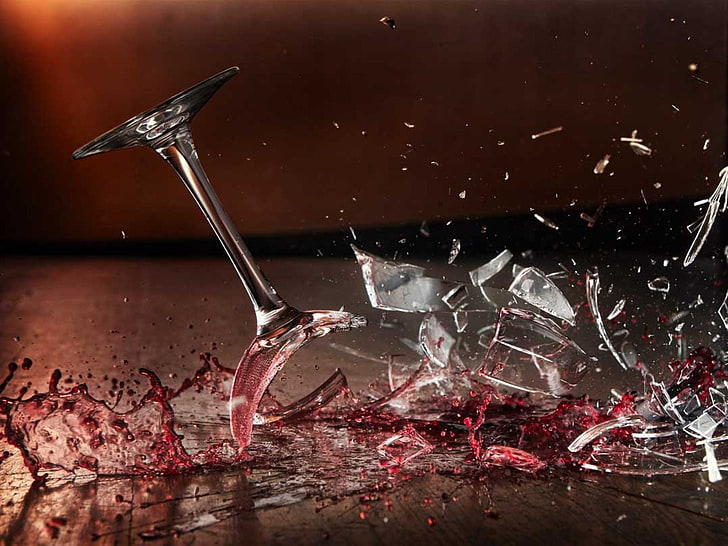 shattered wine glass, DROPS, LIQUID, SQUIRT, MACRO, FRAGMENTS, HD wallpaper