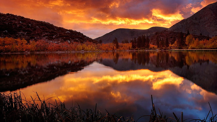 widescreen nature 1920x1080, reflection, water, sky, beauty in nature, HD wallpaper