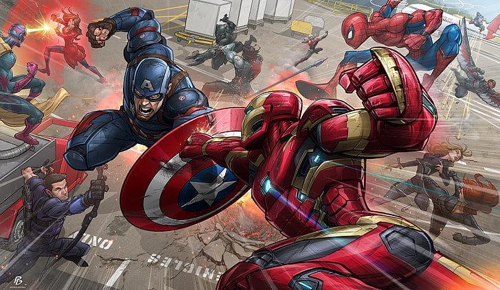 Marvel Avengers Civil War wallpaper, Iron Man, Captain America, HD wallpaper