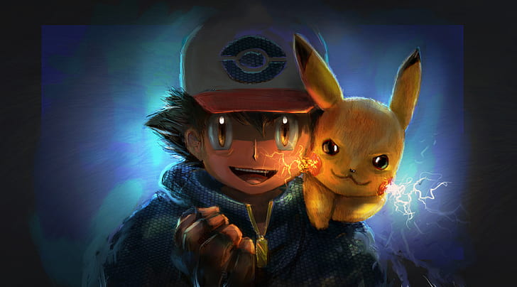 HD wallpaper: Pokémon, Artwork, Pikachu, Ash Ketchum | Wallpaper Flare