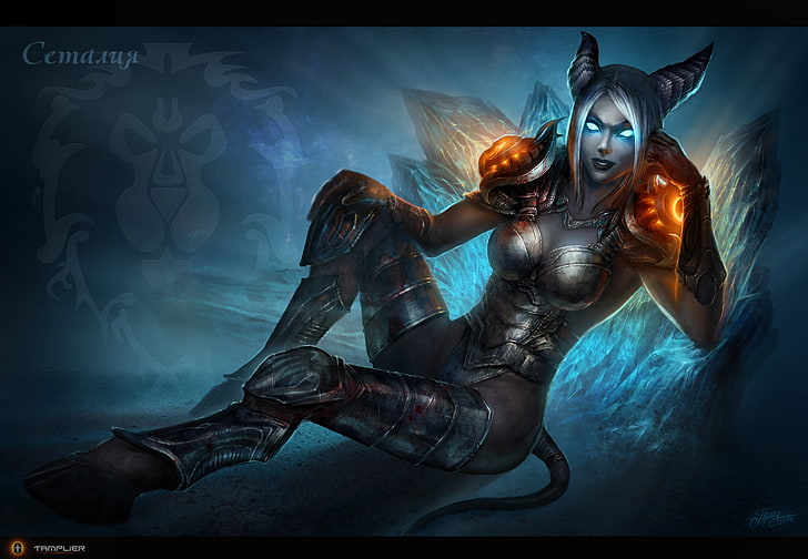 women world of warcraft draenei digital art death knight fan art 3000x2075  Video Games World of Warcraft HD Art