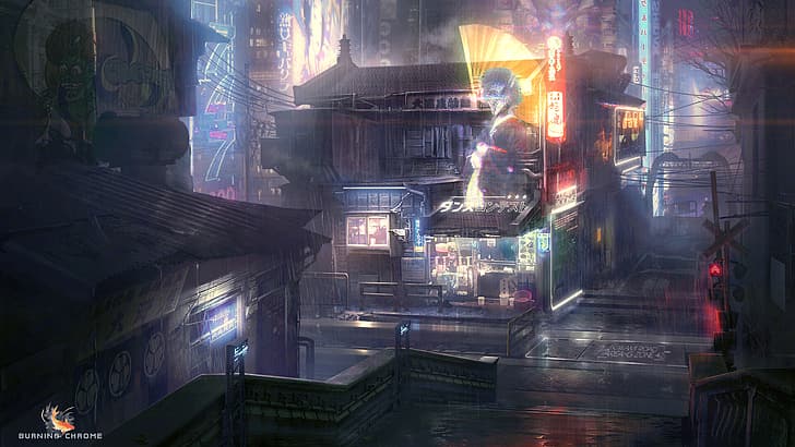 futuristic, futuristic city, neon lights, hologram, cyberpunk, HD wallpaper