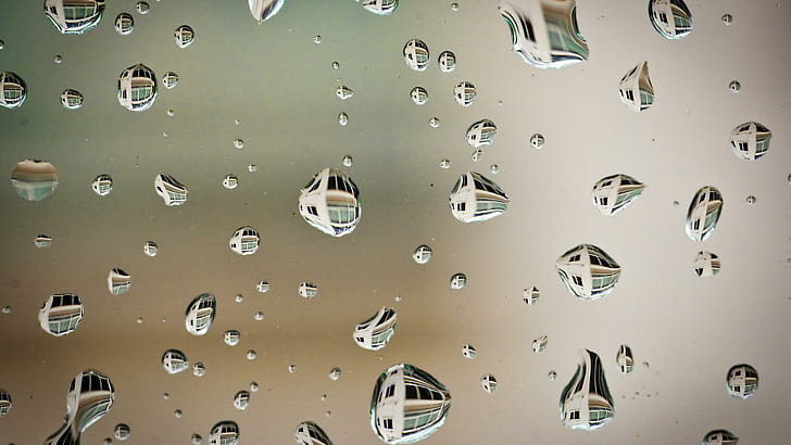 Water Drops Glass Window Rain Bokeh Best