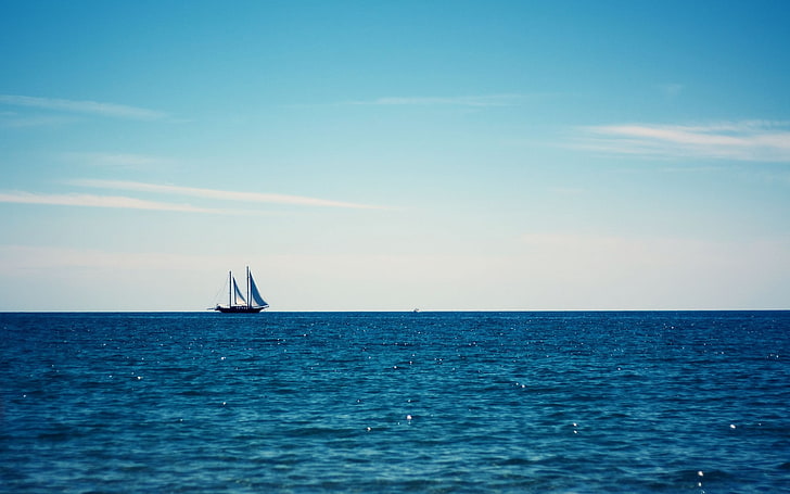photography, nature, sea, water, sailing, sailing ship, blue, HD wallpaper
