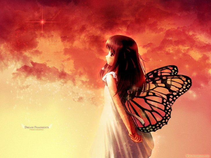 HD wallpaper: anime butterfly My Beautiful Wings Anime Other HD Art, girl |  Wallpaper Flare