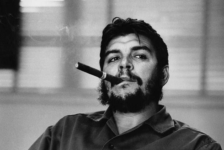 men's black polo shirt, Che Guevara, cigars, revolutionary, Cuba