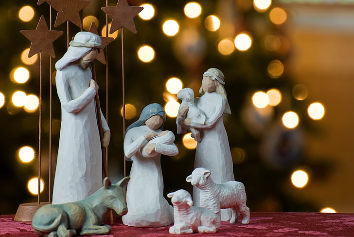 HD wallpaper: Willow Tree nativity scene, lights, holiday, Christmas,  figures | Wallpaper Flare