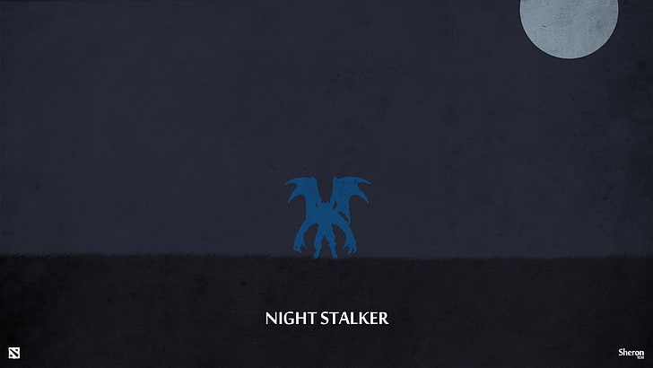 Night Stalker wallpaper, moon, minimalism, valve, vampire, dota 2
