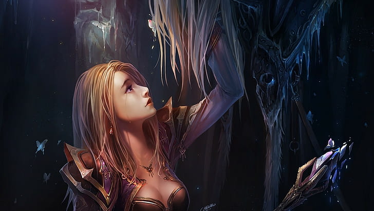 video games, artwork, World of Warcraft, Jaina Proudmoore, Arthas, HD wallpaper