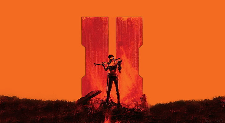 Black Ops 2 Zombies, man standing holding rifle digital wallpaper, HD wallpaper