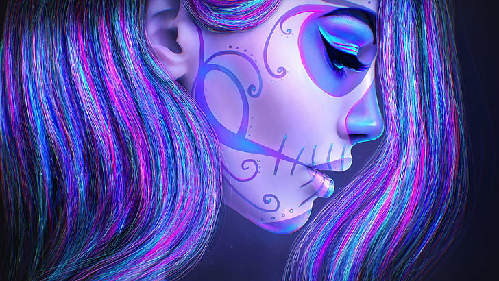 Colorful Cute Colorful Sugar Skull Hipster Skull HD phone wallpaper   Pxfuel