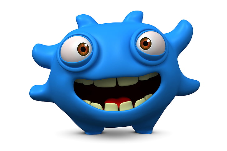 HD wallpaper: blue cartoon character illustration, monster, smile, funny,  cute | Wallpaper Flare