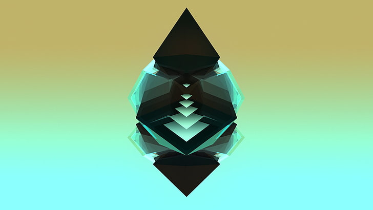 black and green abstract wallpaper, Justin Maller, Facets, gradient