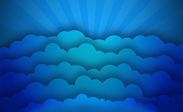Blue Clouds, clouds vector art, Aero, no people, backgrounds, HD wallpaper